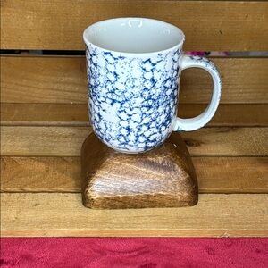 Artistic Blue and White Ceramic Mug